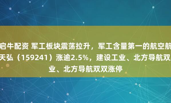 启牛配资 军工板块震荡拉升，军工含量第一的航空航天ETF天弘（159241）涨逾2.5%，建设工业、北方导航双双涨停